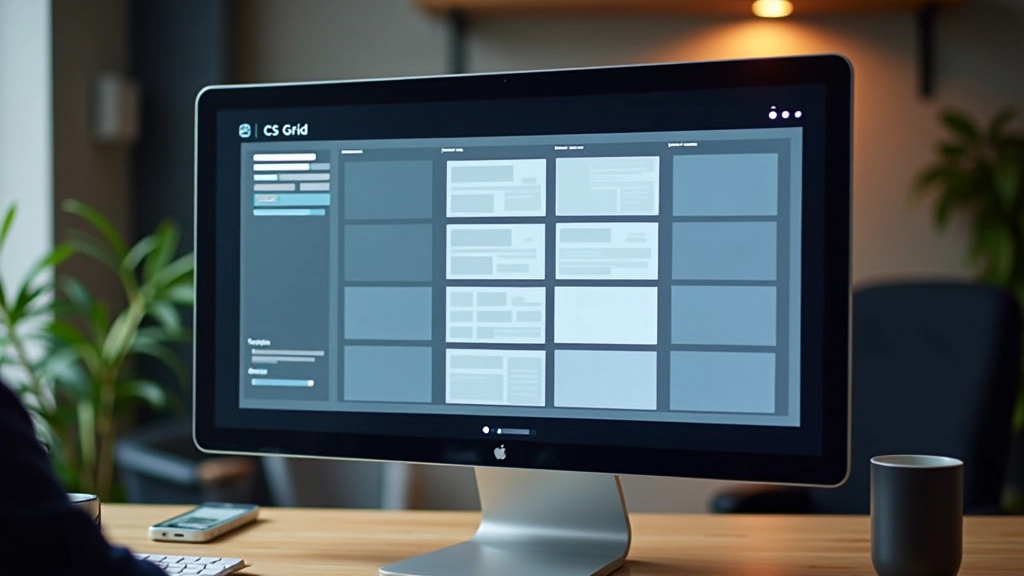 Grille CSS bidimensionnelle avec lignes et colonnes formant une mosaïque d'articles, disposition équilibrée et symétrique