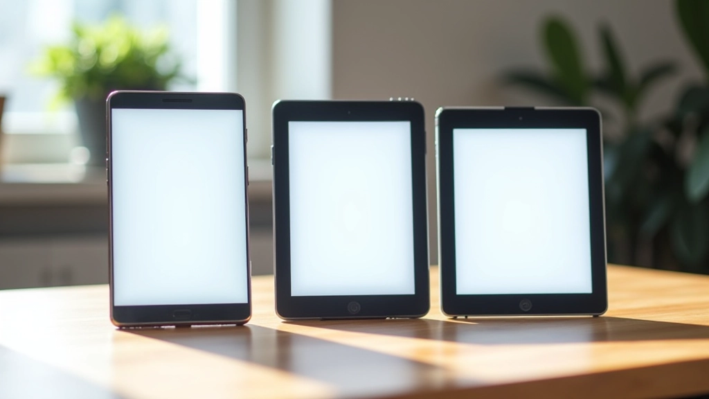 Comparaison visuelle de trois tailles d'écrans affichant le même contenu : téléphone, tablette et ordinateur de bureau